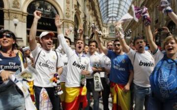 Las fan zone de Real Madrid y Atlético estuvieron muy animadas