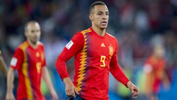 El delantero del Valencia, Rodrigo Moreno, con España.