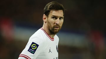 Leo Messi during PSG's game against Strasbourg.