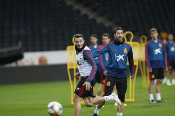 Saúl Ñíguez and Sergio Ramos in Solna.