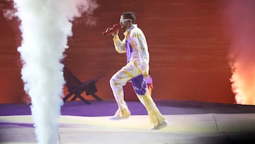 FILE PHOTO: Bad Bunny performs during his World's Hottest Tour at SoFi Stadium in Inglewood, California, U.S., September 30, 2022. REUTERS/Mario Anzuoni/File Photo