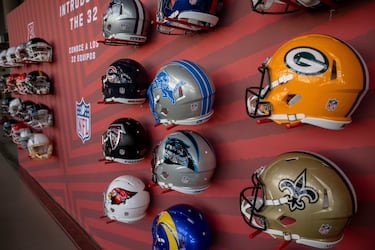 Exhibition of items showcasing the NFL and its 32 teams, set up inside the stadium.