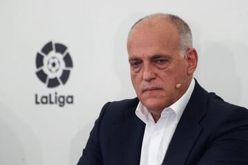 Javier Tebas, President of LaLiga, is seen during an act of presentation of the Burger King Sponsorship to LaLiga celebrated at Burger King Majadahonda on september 15, 2021, in Madrid, Spain.