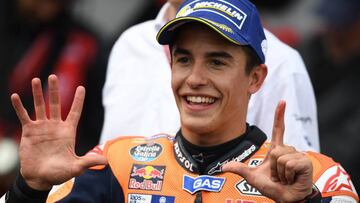 M¨¢rquez, celebrando su triunfo en el GP de Alemania.