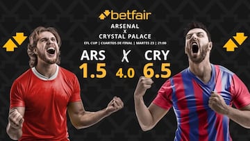 Arsenal vs. Crystal Palace: horario, dónde ver, pronósticos y cuadro