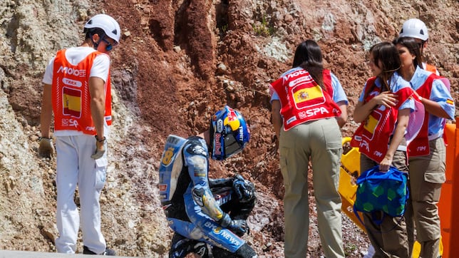 Álex Márquez va en serio: caída dura, regreso a pista y récord