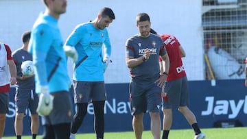 Lisci durante el entrenamiento de esta mañana.