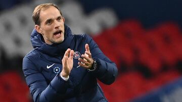 (FILES) In this file photo taken on November 07, 2020 Paris Saint-Germain&#039;s German coach Thomas Tuchel reacts during the French L1 football match between Paris Saint-Germain (PSG) and Rennes at the Parc de Princes stadium in Paris. - Thomas Tuchel wa