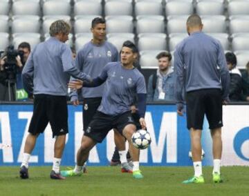 Cristiano Ronaldo, Coentrao y james Rodríguez.