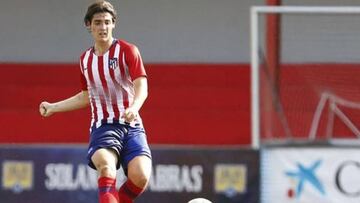 Pedraza, en un partido con el filial del Atl&eacute;tico.