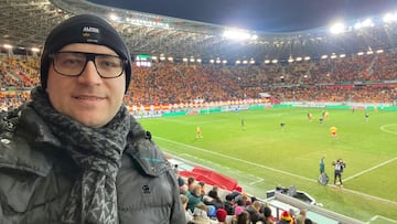 Luis Rodríguez del Teso en el Stadion Miejski de Białystok en el partido Jagiellonia Białystok 0-0 Olimpija Ljubljana (UEFA Conference League) el 19 de diciembre de 2024.