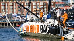 The Ocean Race 2022-23 - 15 June 2023. Leg 7 start. GUYOT environnement - Team Europe did not keep clear of 11th Hour Racing Team and there was a collision and damage on the boats.