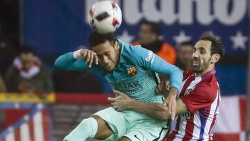 GRA562. MADRID, 01/02/2017.- El delantero brasileño del FC Barcelona Neymar da Silva (i) y el defena del Atlético de Madrid Juan Francisco Torres, durante el partido de semifinales de la Copa del Rey que disputan hoy en el estadio Vicente Calderón de Madrid. EFE/Emilio Naranjo