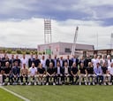 Flick, Xabi Alonso y Simeone posan juntos en la reunión de técnicos