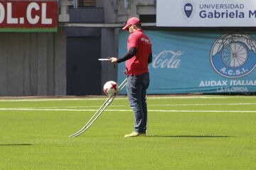 Así quedó la renovada cancha del estadio de Audax Italiano