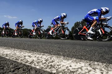 El equipo francés de ciclismo Groupama - FDJ.