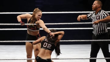 Ronda Rousey, durante un combate de la Gira Europea de la WWE en Madrid.
 
 