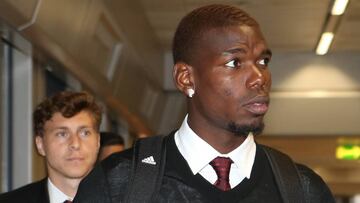 Pogba, en la expedición del United.