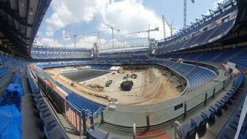 La pradera del nuevo Bernab¨¦u va tomando forma