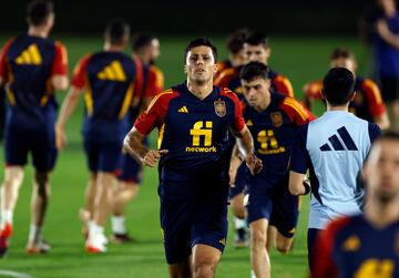 Rodrigo Hernández en carrera durante el entrenamiento de hoy. 

