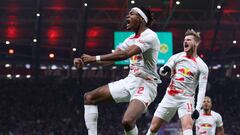 Haidara y Werner celebran el gol del partido.