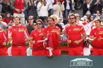 Marc López, Rafa Nadal. y Feliciano López.