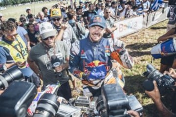 El piloto australiano Toby Price (KTM), que se ha proclamado campeón del Rally Dakar 2016 en la categoría de motos.