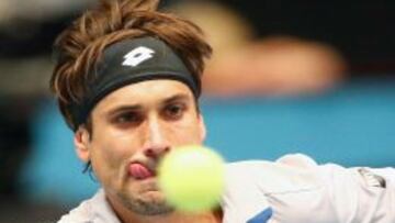 David Ferrer durante el partido de Viena contra Steve Johnson.