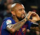La alegría de Arturo Vidal tras su primer gol con el Barcelona