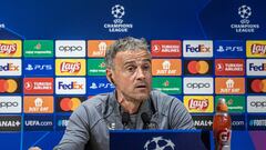 Luis Enrique, durante la rueda de prensa posterior al partido ante el Milan.