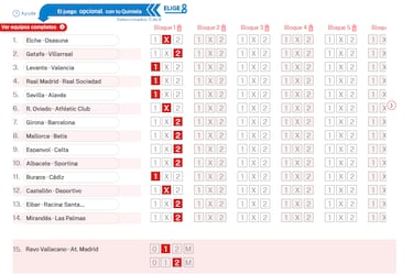 Pronóstico de la Quiniela de fútbol jornada 42 - 13/2/26 