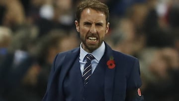 El seleccionador inglés, Gary Southgate, durante el Inglaterra-Escocia.