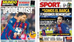 Portadas de los diarios Sport y Mundo Deportivo del d&iacute;a 17 de abril de 2017.