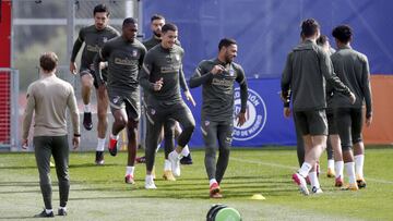 Lodi, durante un entrenamiento del Atl&eacute;tico.