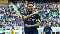 Mauro Icardi, capit&aacute;n del Inter, celebra un gol. 