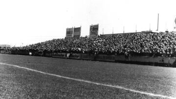 Aspecto del estadio de Las Margaritas el d&iacute;a del primer Getafe-Rayo de la historia.