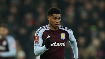 Soccer Football - FA Cup - Fourth Round - Aston Villa v Tottenham Hotspur - Villa Park, Birmingham, Britain - February 9, 2025 Aston Villa's Marcus Rashford in action Action Images via Reuters/Paul Childs