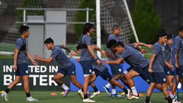 Sesión de entrenamiento del Pachuca