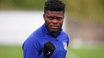 Thomas, en el entrenamiento del Atlético del pasado día 14.