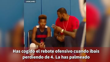 La emotiva charla táctica de Lebron a su hijo de 11 años