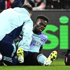 Arteta y Arsenal pierden a Bukayo Saka hasta febrero