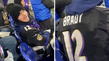 Ravens fan wears custom Baltimore jersey with Tom Brady’s name