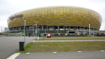 A general view of the Stadium Energa where the 2020 UEFA Europa League final were scheduled to take place on May 27 before being postponed due to the spread of the coronavirus disease (COVID-19), in Gdansk, Poland, May 26, 2020. REUTERS/Matej Leskovsek