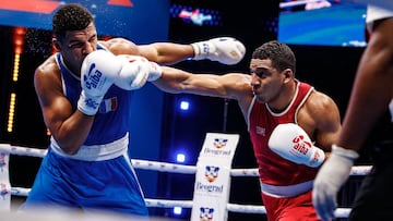 Reyes Pla durante un combate del Mundial de Serbia.