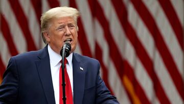 U.S. President Donald Trump makes an announcement about U.S. trade relations with China and Hong Kong in the Rose Garden of the White House in Washington, U.S., May 29, 2020. REUTERS/Jonathan Ernst