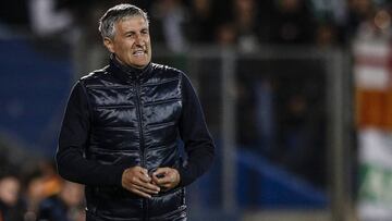 Setién, durante un duelo.