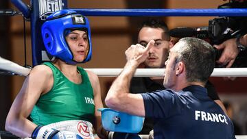 La boxeadora Sadaf Khadem.