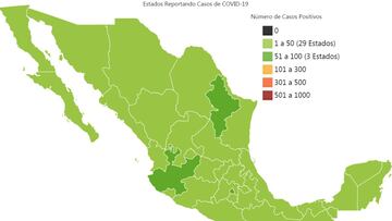 Mapa y casos de coronavirus en México por estados hoy 26 de marzo