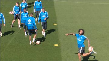 El mágico control sin mirar el balón de Marcelo