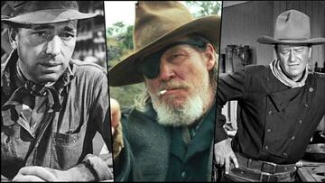 Humphrey Bogart, Jeff Bridgs y John Wayne, tres actores que han estado presentes en grandes películas del oeste